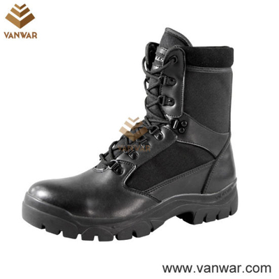 Smooth Leather Tactical Military Boots in Athletic Cement (WTB004)