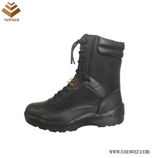 Leather Black Military Combat Boots with High Quality (WCB054)
