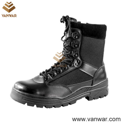 Steel Toe Cap OEM Leather Military Tactical Boots of Black (WTB007)