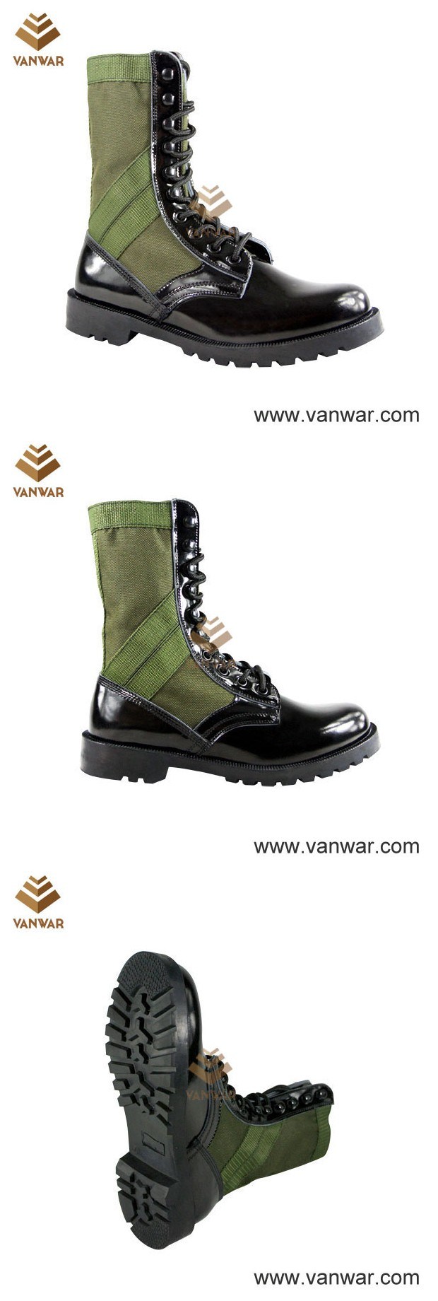 shiny army boots